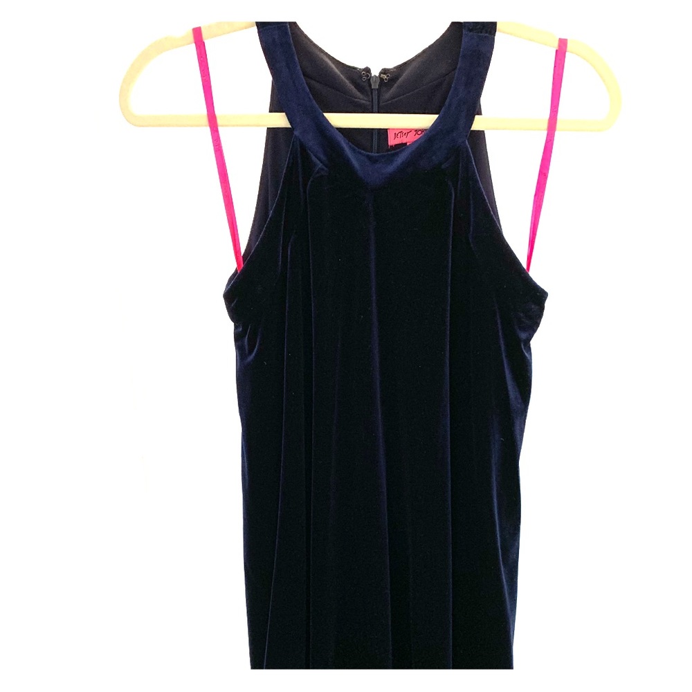 Betsy Johnson navy blue velvet dress. Size 2